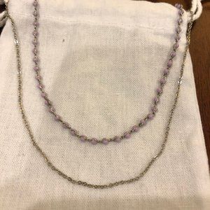 Purple and Silver Layered Necklace